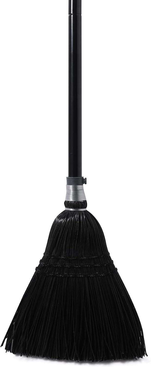 Yocada Broom Commercial Indoor Outdoor Broom 55.5 inch Tall for Courtyard Garage Lobby Mall Market Floor Home Office Leaves Stone Dust Rubbishb Black