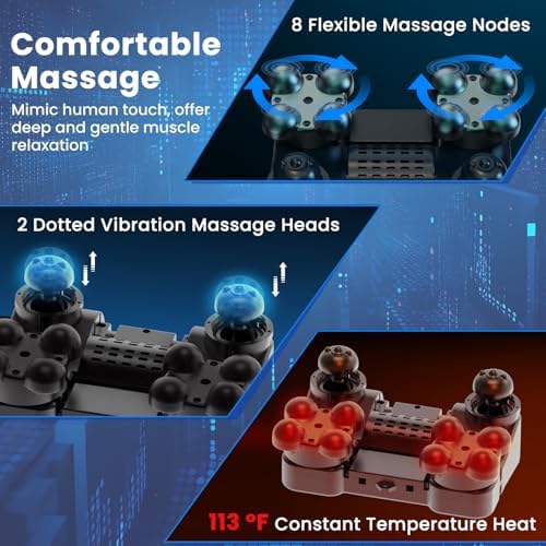 Giantex Foot Massager with Heat, Calf Massager with 3 Massage Intensity, Vibration, Detachable Middle Sponge, Shiatsu Kneading Electric Massager for Thigh, Arm, Waist Relax, Gifts for Women/Men (Grey)