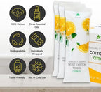 30 Hot or Cold Wrapped Moist Towels –9'' x 9" Moist Towelettes Individually Wrapped Scented Disposable Face & Hand –Pre-Moistened Hand Wipes Soft Refreshing, Travel, Spa, Restaurant- Citrus/Lemon