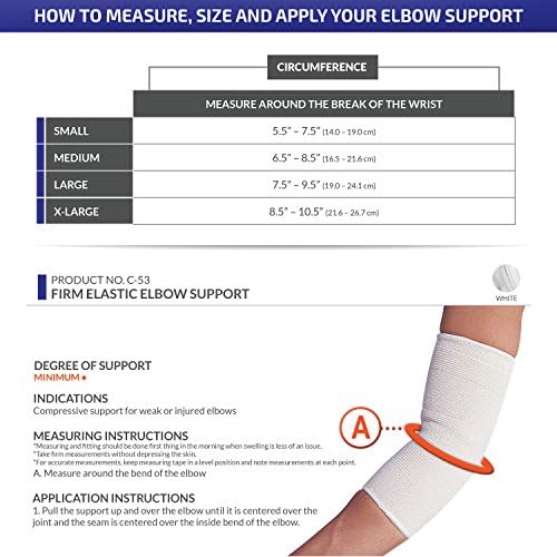 CHAMPION Elbow Support Pullover Sleeve Elastic Knit, White, Medium