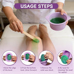 3Pcs Silicone Wax Warmer Liner,14oz Reusable Silicone Wax Pot Liner,Non-Stick Wax Melt Warmer Pot Replacement with 50Pcs Waxing Sticks,Easy to Clean,for Body Hair Removal
