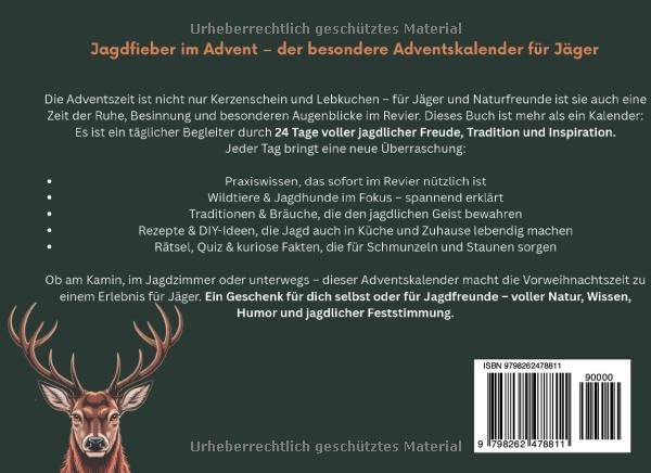 Jagdfieber im Advent: Der Jagd Adventskalender voller Tradition, Wissen & Jagdfreude – das ideale Geschenk für Jäger (German Edition)