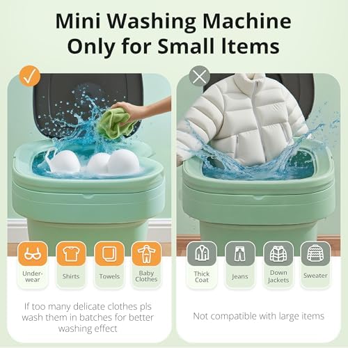 Portable Washing Machine, Mini Washer, 16L Upgraded with Spin Basket, Foldable Design Ideal for Apartment, Home and Hotel, portable washer 3 Cleaning Modes Suitable for Small Clothes