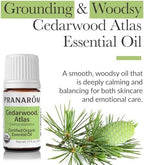 Pranarom - Cedarwood, Atlas Essential Oil 5ml - for Skincare Enthusiasts - Moisturizing Skin After Showering - Calming Woodsy Aroma - 100% Pure, Certified Organic