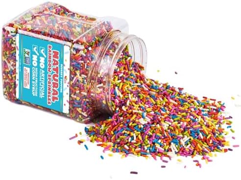 A Great Surprise Dye Free Rainbow Sprinkles - 1.5 Pounds - All Natural - Vegan Sprinkles for Baking, Ice Cream, Cookies, Cupcakes