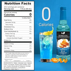 Syruvia Sugar Free Blue Curacao Syrup, Flavored Syrup for Cocktails, Drinks, Lemonades, Iced Teas, and Desserts – 25.4 fl oz, With Pump