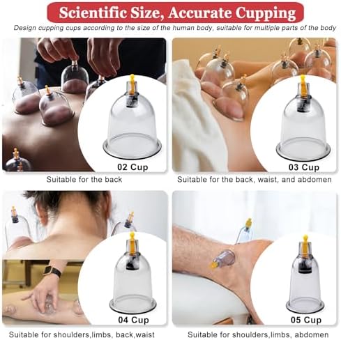 DEFUNX Cupping Set, 19 Cups Cupping Kit for Massage Therapy, Cupping Therapy Set with Pump for Back Massage, Pain Relief, Physical Therapy