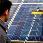 Water Fed Pole Kit Water Fed Brush, Solar Panel Cleaning Brush with Extension Rod, Solar Panel Brush and Pole for Cleaning Photovoltaic and Solar Panels and Other Cleaning Activities. Yellow