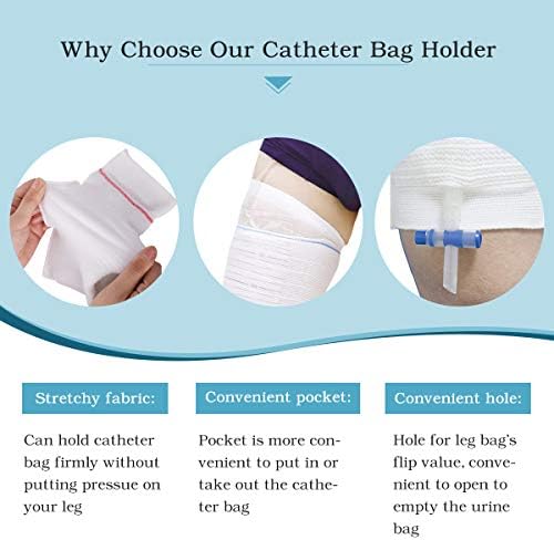 Catheter Leg Bag Holder 2 Count Fabric Catheter Sleeves Urine Leg Bag Holder - Urinary Drainage Bag Stay in Place Urine Bags for Legs Foley Catheter Bag Holder Strap for Men or Women Wheelchairs (M)