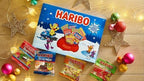 Haribo Christmas Candy Gift, Holiday Gummy Candy for Kids, Selection Box with Fun Activities, Includes Starmix, Super Mix and More For Stocking Stuffers