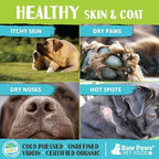 Raw Paws Virgin Organic Coconut Oil for Dogs & Cats, 16-oz - Treatment for Itchy Skin, Dry Nose, Paws - Hot Spot Lotion - Natural Hairball Remedy for Cats