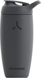 Promixx Pursuit Shaker Bottle New Edition– Insulated Stainless Steel Water Bottle and Shaker Cup, 18oz, Graphite Gray