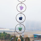 7 PCS Wall Decor - Natural Raw Crystal Stone Healing Gemstone,Hanging for Indoor & Outdoor Windows,Home Decoration (Spiritual Gift for Meditation)