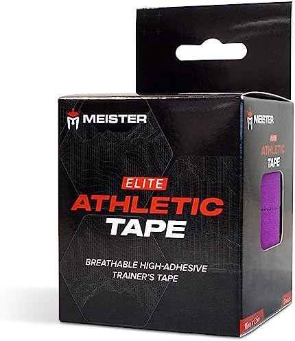 Meister Elite Athletic Tape - Breathable High-Adhesive Trainer's Tape - 2 Roll Pack - Purple