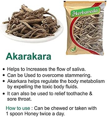 Veena Herbaveda - Akarkara Irani 100g | Akarkara Asli | Anacyclus Pyrethrum | Pellitory Root