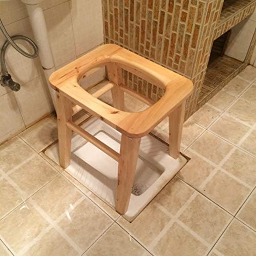 Shower Bench,Bedside Commode Seat,Elderly Potty Chair Solid Wood for Adults, Handicap