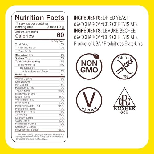 Foods Alive Nutritional Yeast Flakes – 6oz Pouch | Non-Fortified, Vegan, Gluten-Free, Non-GMO | Dairy-Free Cheese Substitute, Plant-Based Protein & Fiber