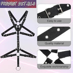 Tisancy Men's Chest Harness Belt Adjustable Buckle Chest PU Leather Male Harness Secure Fastening for Men's Costumes Clothes