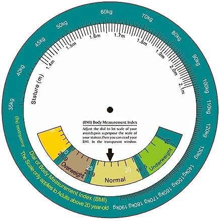 Professional Body Mass Index Wheel Calculator With Clear Scale Weight & Height Measurer Wheel Used For 20 Adult Bmi Measurement Tool Wheel Calculator With Clear Scale Weight & Height Measurer 20