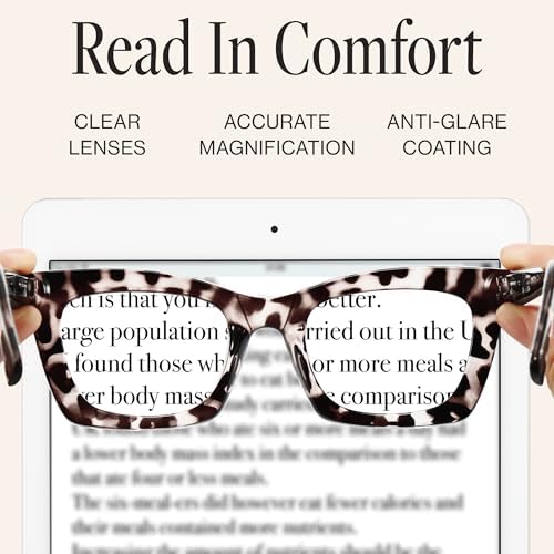 CCVOO Stylish Reading Glasses for Women, Stylish Eyeglasses, Blue Light Readers, Cheaters