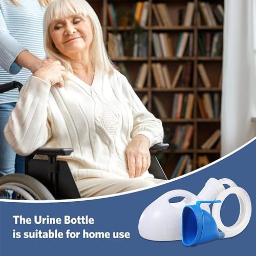 ONEDONE Portable Urinals for Men Women Urine Bottle Spill Proof Female Male Pee Bottle Urinal for Men Camping Toilet 68 OZ 47.24" Long Tube with Lid White