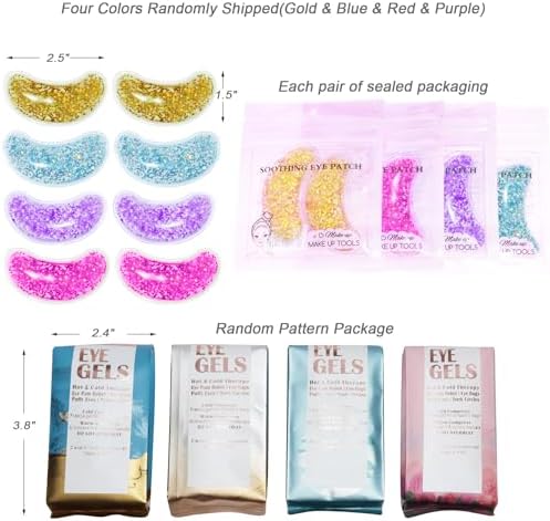 Under Eye Patches for Puffy Eyes, Reusable Ice Gel Eye Pad Cooling Eye Patch Hot Cold Therapy Eye Mask 8 Pack