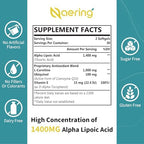 Liposomal Alpha Lipoic Acid 1400mg Softgels, ALA Supplement with L-Carnitine 1000mg, Ubiquinol (Active CoQ10) 100mg and Vitamin E 10mg,Alpha-Lipoic Acid for Antioxidants, Nerve,Energy 60 Softgels