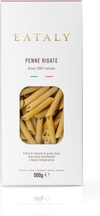 Eataly Italian Penne Rigate Pasta Noodles - 500g (17 oz.) Box -Authentic Durum Semolina Wheat - Made in Italy- Dried Pasta for Gourmet Dining, 1 Pack