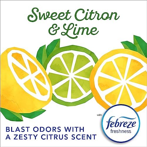 Glad Small Trash Bags 4 Gallon, Febreze Sweet Citron & Lime Garbage Bags, Odor Resistant with Drawstring, 80 Count