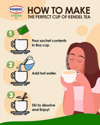 Kendel Instant Ginger Tea – Unsweetened Real Ginger Powder Drink – Caffeine Free Digestive Support – Hot or Cold Mix – 14 Sachets