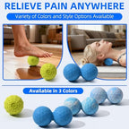 Peanut & Spiky Massage Ball Set, Double Lacrosse Peanut Roller + Firm Spiky Ball for Deep Tissue Myofascial Release, Trigger Point Therapy, Plantar Fasciitis & Muscle Recovery (Blue+Yellow)