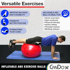 CanDo Inflatable Exercise Ball - Red 42", Durable Extra Thick Non-Slip Stability Ball for Core Workouts, Yoga, Pilates, Active Seating, Physical Therapy, Pregnancy, Home Gym, Flexibility