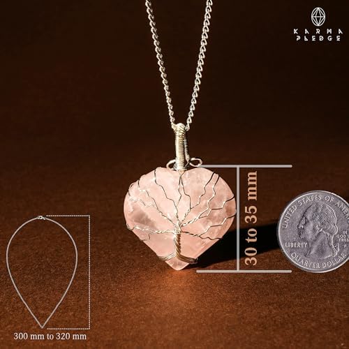 Handcrafted Crystal Orgone Pendant & Necklace; Spiritual Healing Crystal Necklace Pendant; Chakra Necklace for Women & Men; Crystal Jewellery Protection Necklace Parent A (Rose Double Point and Rose