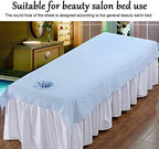 Massage Table Face Hole Cover,Beauty Massage Bed Sheets, Salon Massage SPA Couch Soft Cotton Bed Cover Protector with Face Breath Hole (Light Blue)