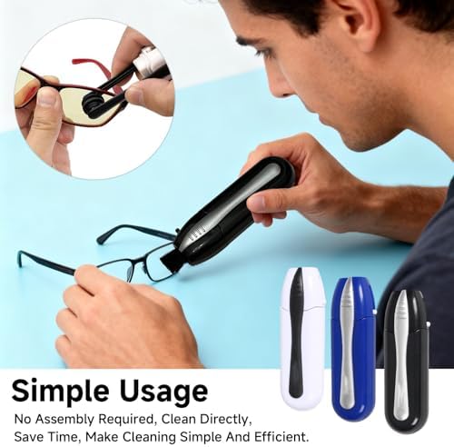 3Pcs Portable Eye Glasses Cleaner, Efficient and Durable Carbon Microfiber Technology, Lens Cleaner with Carbon Microfiber Tech and Mini Sunglasses Brush Cleaning Tool Kit