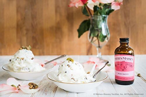 Nielsen-Massey Floral Food Flavors Bundle, Rose Water, Orange Blossom Water, Madagascar Bourbon Pure Vanilla Extract for Baking and Cooking, 2 Ounce Bottles