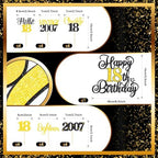 18th Birthday Decorations Cake Cupcake Toppers Set, Black Gold Glitter Happy 18th Birthday Cupcake Cake Topper Birthday Decorations for Him Her Boy Girls (1piece + 24pcs) (18thBirthday)
