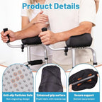 Forearm Pads for Upright Walkers (2Pcs), Soft Shock-Absorbing Foam Arm Rest Cushions for Seniors, Non-Slip Bottom, Washable, Easy Install Stand Up Walker Accessories, Pressure Relief & Walking Support