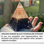 Orgone Pyramid-Black Tourmaline-Crystal-Chakra Balancing Orgone Energy Generator- Nubian Orgonite Pyramid for Spiritual Healing, Meditaion, Yoga, Reiki Gifts, Office and Home Decor