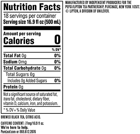 Pure Leaf Unsweetened Iced Real Brewed Tea - Never From Powder - By Gourmet Kitchn - 3 Boxes (16.9oz - 18 pk per Box), Total 54 Bottles 3 Pack (54 Bottles)