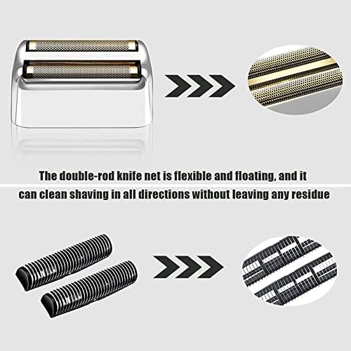 Shaver Replacement Foil and Cutters compatible with BaBylissPRO Barberology Double FXFS2 (2PC Silver)