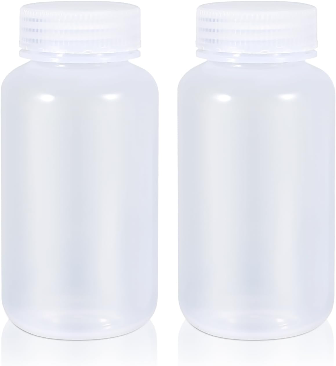 8.4 oz Wide Mouth Lab Reagent Bottle, Clear PP Chemical Container, Sealed Leak-proof, Pill & Water Sample Bottle (2 Pcs)