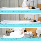 Inflatable Medical Bathtub Shower Kit, Bed Bathing Aid for Disabled, Elderly, Bedridden or Injured Patients with Electric Air Pump and Water Bag