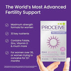 Proceive Max Tailored Fertility Supplement for Women, Pre Conception Vitamins, Minerals, and Amino Acids with Vitamin D, Zinc, Myo Inositol, and Folate, 30 Vegan Drink Mix Packets, Orange Flavor
