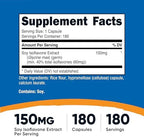 Nutricost Soy Isoflavones 150mg, 180 Veggie Capsules - Gluten Free, Non-GMO, Vegetarian Friendly