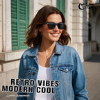 CGID Retro Polarized Sunglasses Men Womens Lightweight Black Shades UV400 Driving Fishing Golf