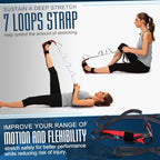 Foot Calf stretcher for Plantar Fasciitis, Achilles Tendonitis, Heel Spurs, Drop Foot. Yoga Stretching Strap for Leg, Thigh and Hamstring (Red)