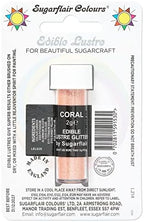 Sugarflair CORAL Sugarcraft Edible Lustre Glitter Sparkly Shimmer Decorating