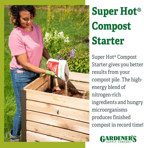 Gardeners Supply Company Super Hot Compost Starter | Compost Pile and Kitchen Waste Ultimate Booster | Activates 8 Bushels of Composts Materials Pile | 7 Pound Resealable Bag