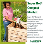Gardeners Supply Company Super Hot Compost Starter | Compost Pile and Kitchen Waste Ultimate Booster | Activates 8 Bushels of Composts Materials Pile | 7 Pound Resealable Bag